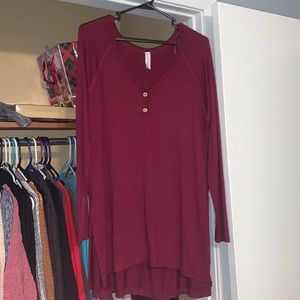 Long sleeve crimson tunic